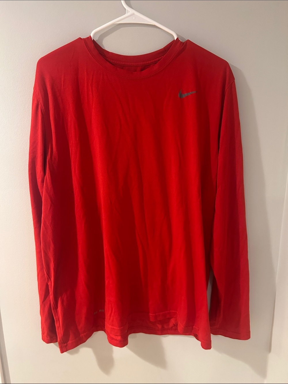 Nike Red Long Sleeve Crewneck Performance Shirt
